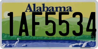 AL license plate 1AF5534