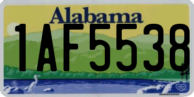 AL license plate 1AF5538