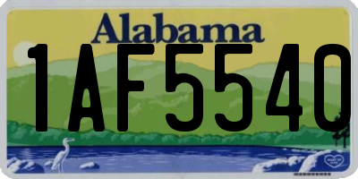AL license plate 1AF5540