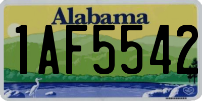 AL license plate 1AF5542
