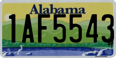 AL license plate 1AF5543