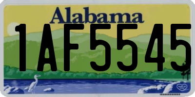 AL license plate 1AF5545