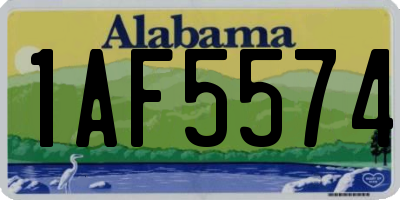 AL license plate 1AF5574