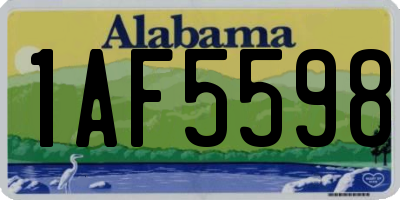 AL license plate 1AF5598