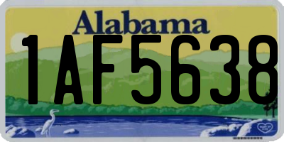 AL license plate 1AF5638