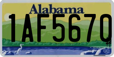AL license plate 1AF5670