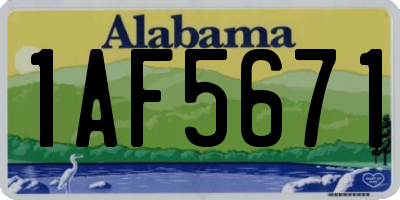 AL license plate 1AF5671