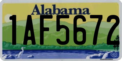 AL license plate 1AF5672