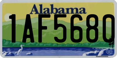 AL license plate 1AF5680