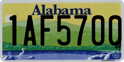 AL license plate 1AF5700