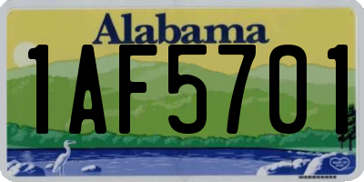 AL license plate 1AF5701