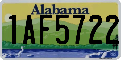 AL license plate 1AF5722
