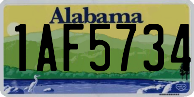 AL license plate 1AF5734