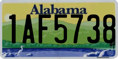 AL license plate 1AF5738