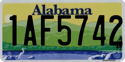 AL license plate 1AF5742
