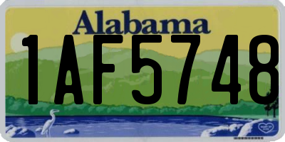 AL license plate 1AF5748