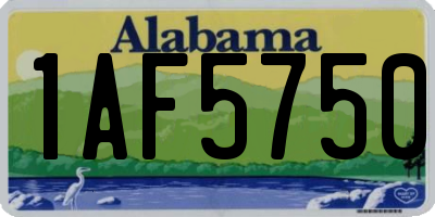 AL license plate 1AF5750