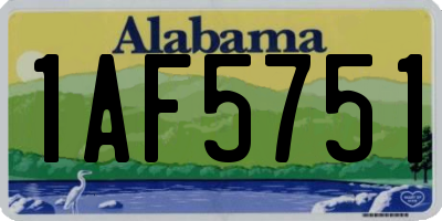 AL license plate 1AF5751