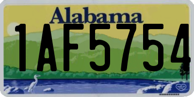 AL license plate 1AF5754