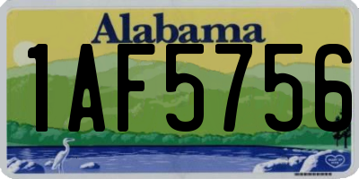 AL license plate 1AF5756
