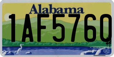 AL license plate 1AF5760
