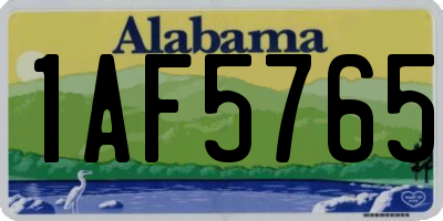 AL license plate 1AF5765