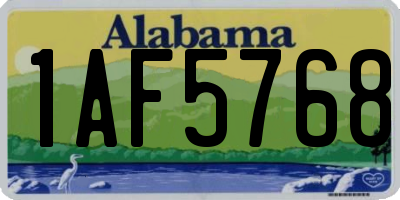 AL license plate 1AF5768