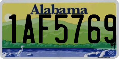 AL license plate 1AF5769
