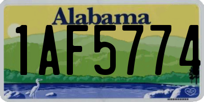 AL license plate 1AF5774