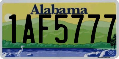 AL license plate 1AF5777