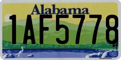 AL license plate 1AF5778