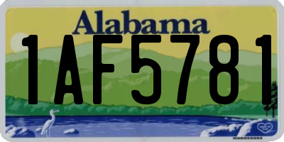 AL license plate 1AF5781