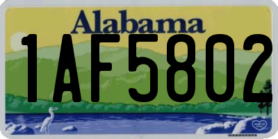 AL license plate 1AF5802