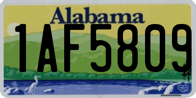 AL license plate 1AF5809