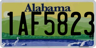 AL license plate 1AF5823