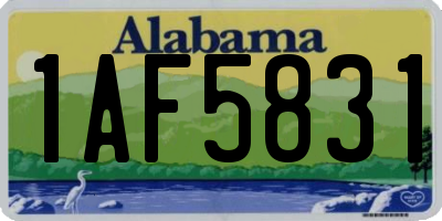 AL license plate 1AF5831