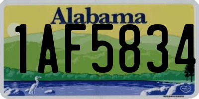 AL license plate 1AF5834