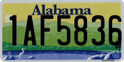 AL license plate 1AF5836