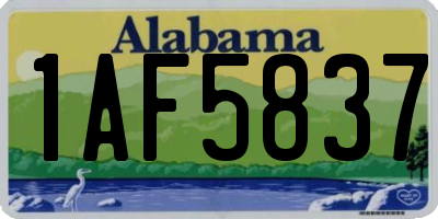 AL license plate 1AF5837