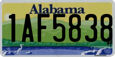 AL license plate 1AF5838