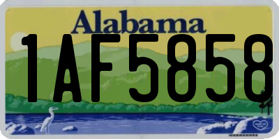 AL license plate 1AF5858