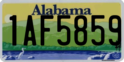 AL license plate 1AF5859