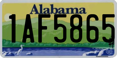 AL license plate 1AF5865