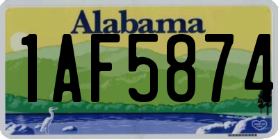 AL license plate 1AF5874