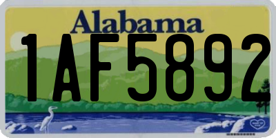 AL license plate 1AF5892