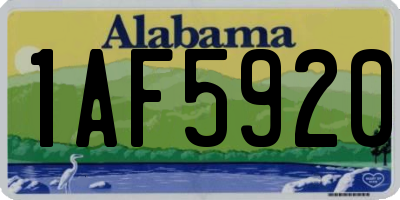 AL license plate 1AF5920