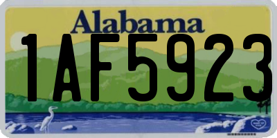 AL license plate 1AF5923