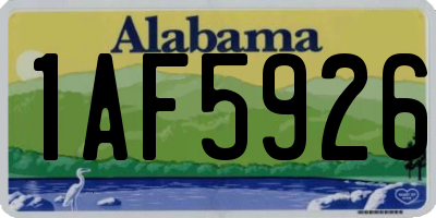 AL license plate 1AF5926