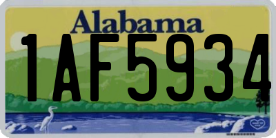 AL license plate 1AF5934