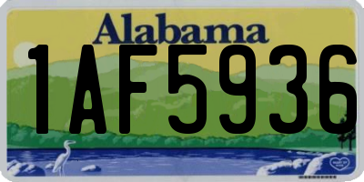 AL license plate 1AF5936